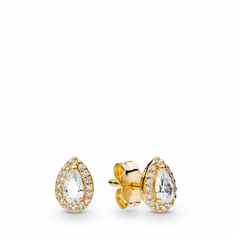 Pandora Shine™ Radiant Teardrop Stud Earrings - 18ct Gold Plated/Cubic Zirconia - Canada | UV9909KZ